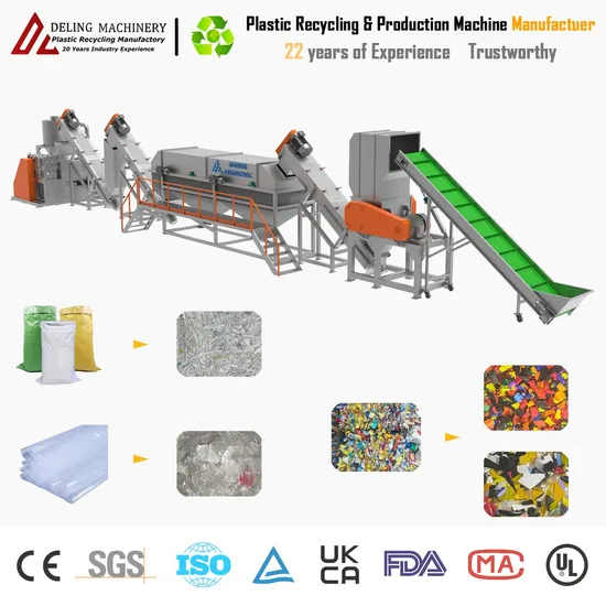 Plastic Pet Bottle Barrel PP PE Film Woven Bag Jar PVC Pipe Tube Daily Living Waste Tray Pellet Crushing Washing Line Machine for Efficient Waste Processing 